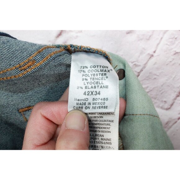 LL Bean BeanFlex Jeans Standard Athletic Fit Straight Leg Size 42x34 - Picture 7 of 10